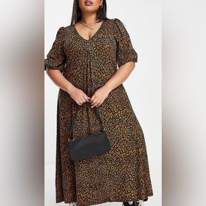 ASOS Curvet Vneck long smock dress
